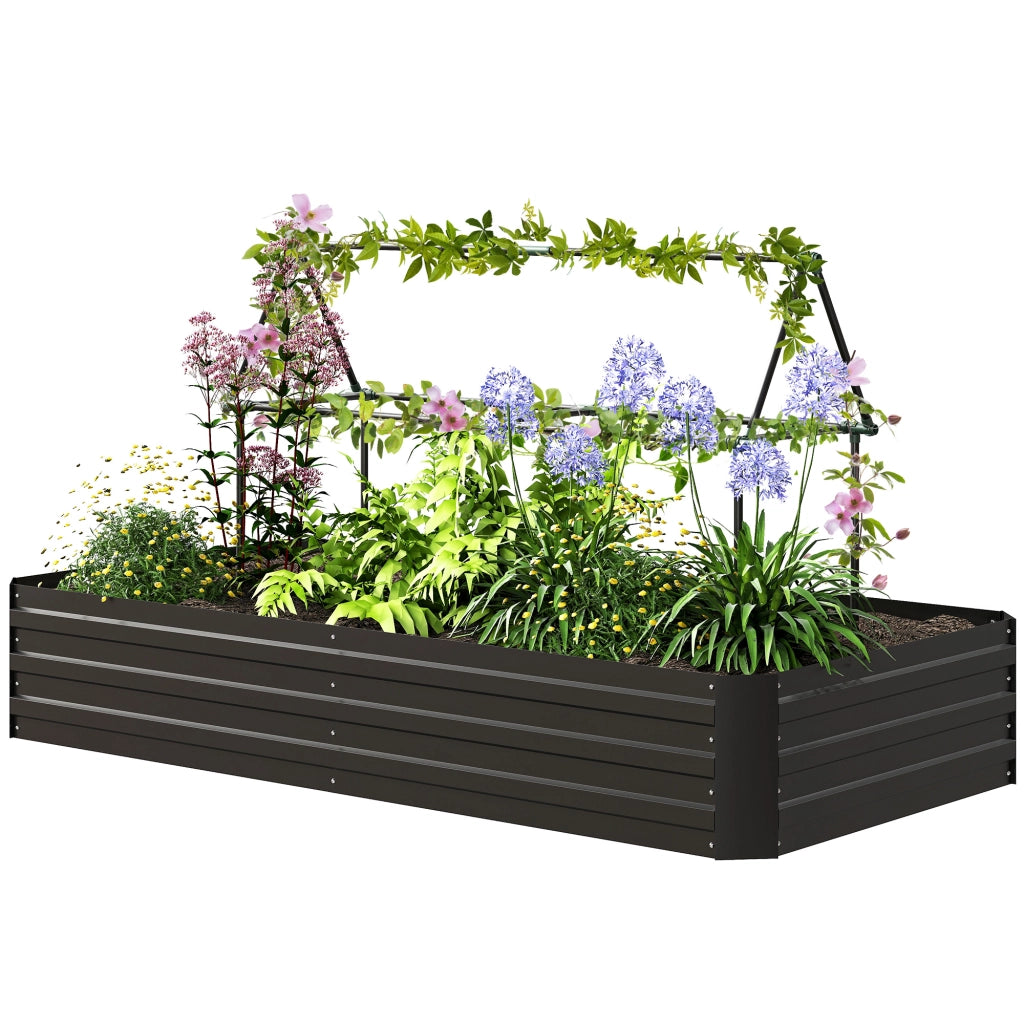 Carr¨¦ Potager Giardino ¨C Zephmum ¨C Grigio Acciaio 180x90x29.5 cm