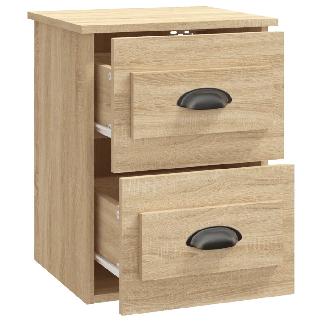 Comodino a Parete-Tavolino da notte sospeso Rovere Sonoma 41,5x36x53 cm