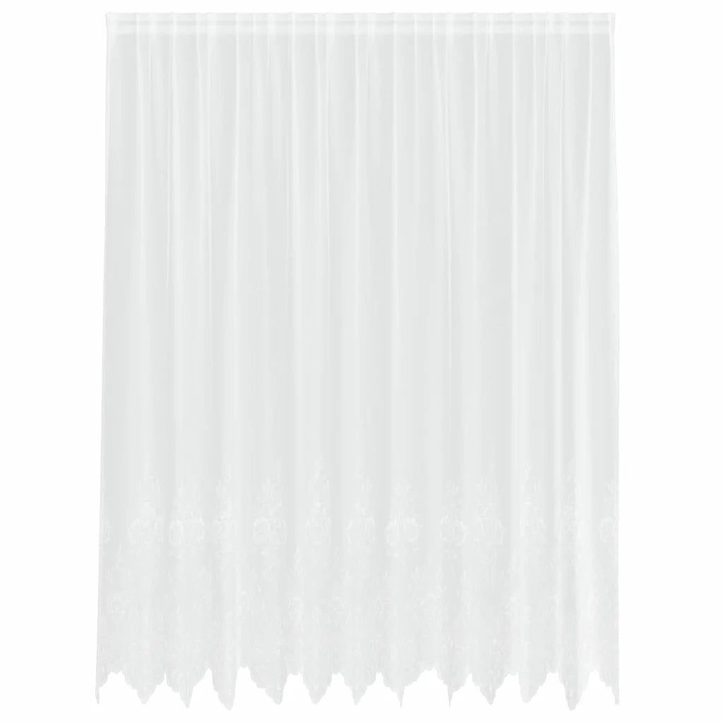vidaXL Tende con tende Floreale Bianco 300 x 240 cm Poliestere