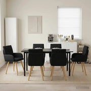 Sedie da pranzo 6 pcs Tessuto Nero 60 x 56 x 96 cm 3428367