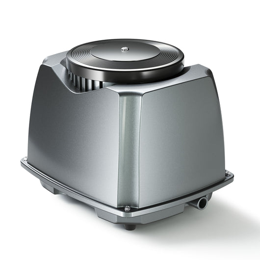 CAP-100 Aeratore acquario 70 W, ossigenatore per laghetti da giardino da 80 m³ e acquari, pompa d'aria 100 l/min con 4 uscite, sistema di aerazione con pietra d'aria e valvola di non ritorno