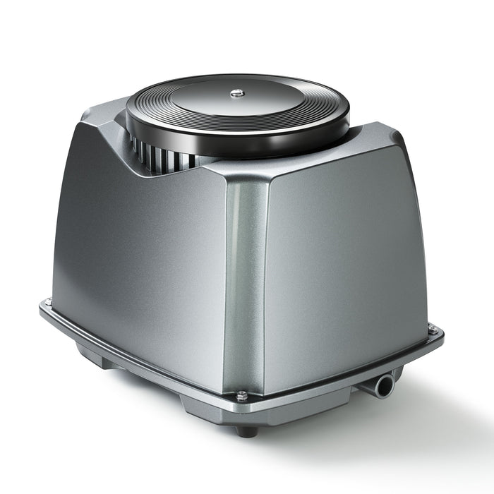 CAP-100 Aeratore acquario 70 W, ossigenatore per laghetti da giardino da 80 m³ e acquari, pompa d'aria 100 l/min con 4 uscite, sistema di aerazione con pietra d'aria e valvola di non ritorno