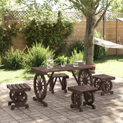 Set da Pranzo da Giardino 5 pz in Legno Massello di Abete 3207140