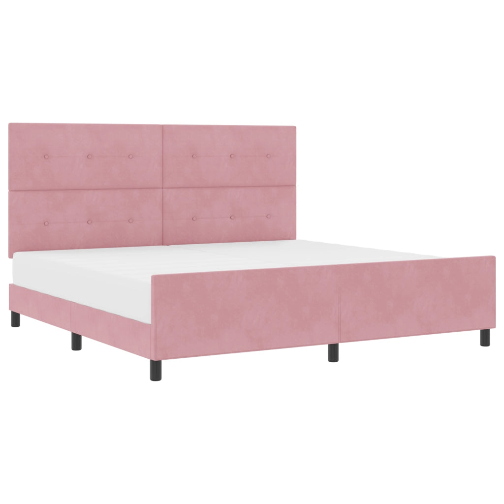 Rete letto  Rosa 200x200 cm in Velluto