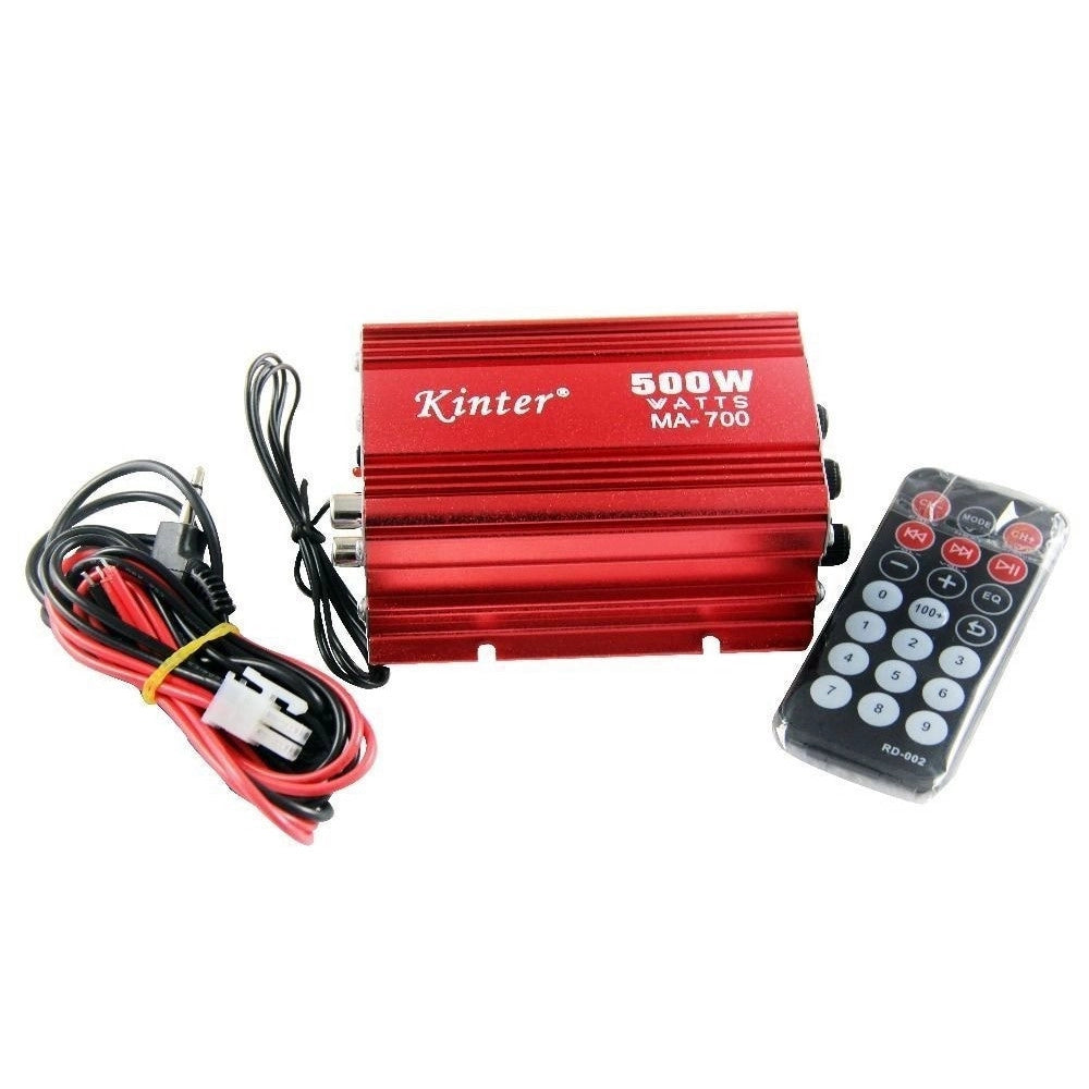 Trade Shop - Amplificatore Audio 12v Usb Mp3 Casa Auto 2 Canali Stereo 500w Telecomando Ma700 -