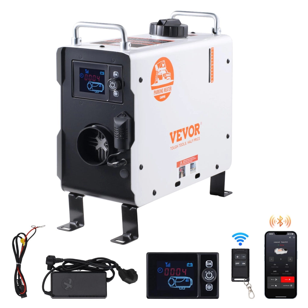 Riscaldatore Diesel Portatile 2 KW 12V-24V ZM2003 con Controllo Bluetooth Display Telecomando e Allarme CO