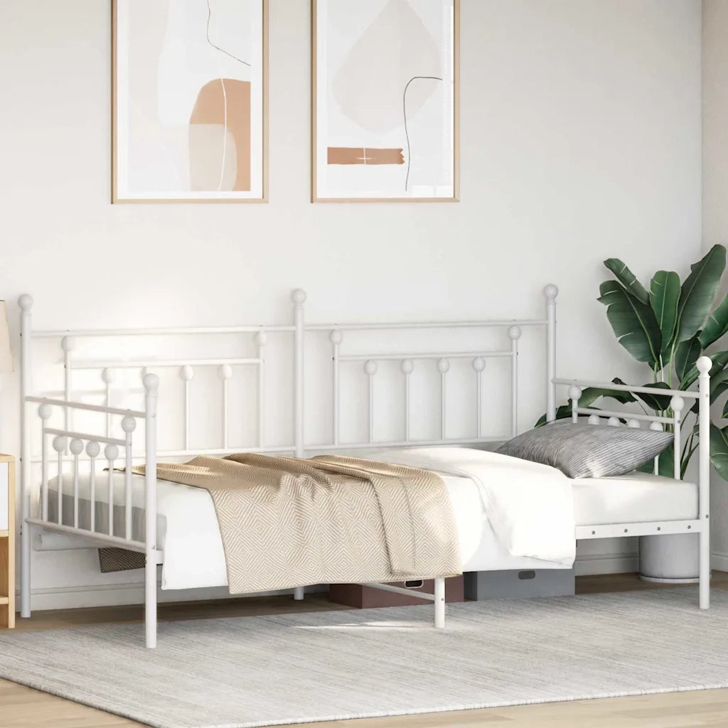 Struttura per letto di giorno Bianco 90 x 200 cm Acciaio 42002673