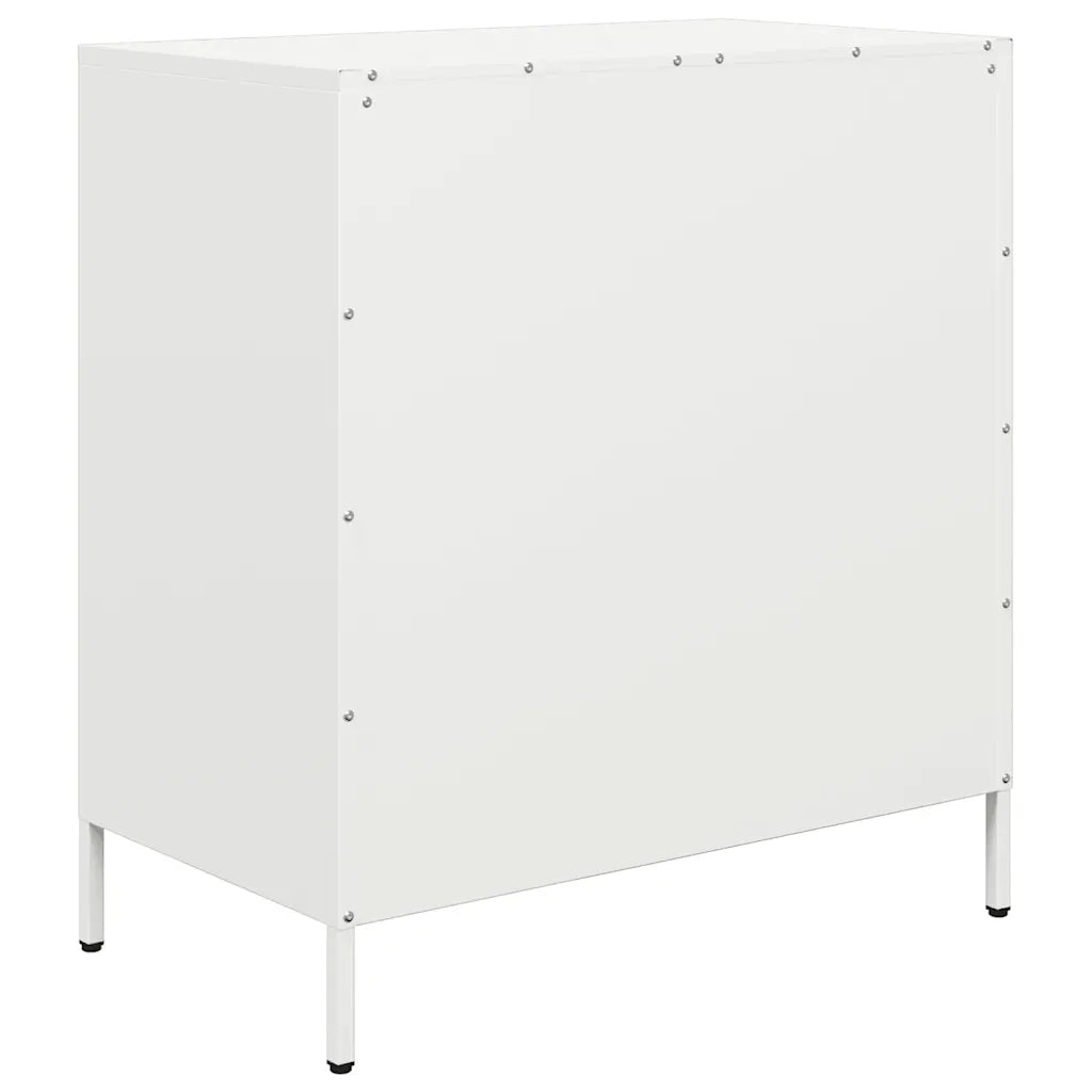 Credenza Bianca 68x39x73,5 cm in Acciaio Laminato a Freddo 851291