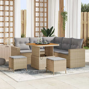 Set Divano da Giardino 9 pcs Beige e Grigio Chiaro polyrattan 3363562