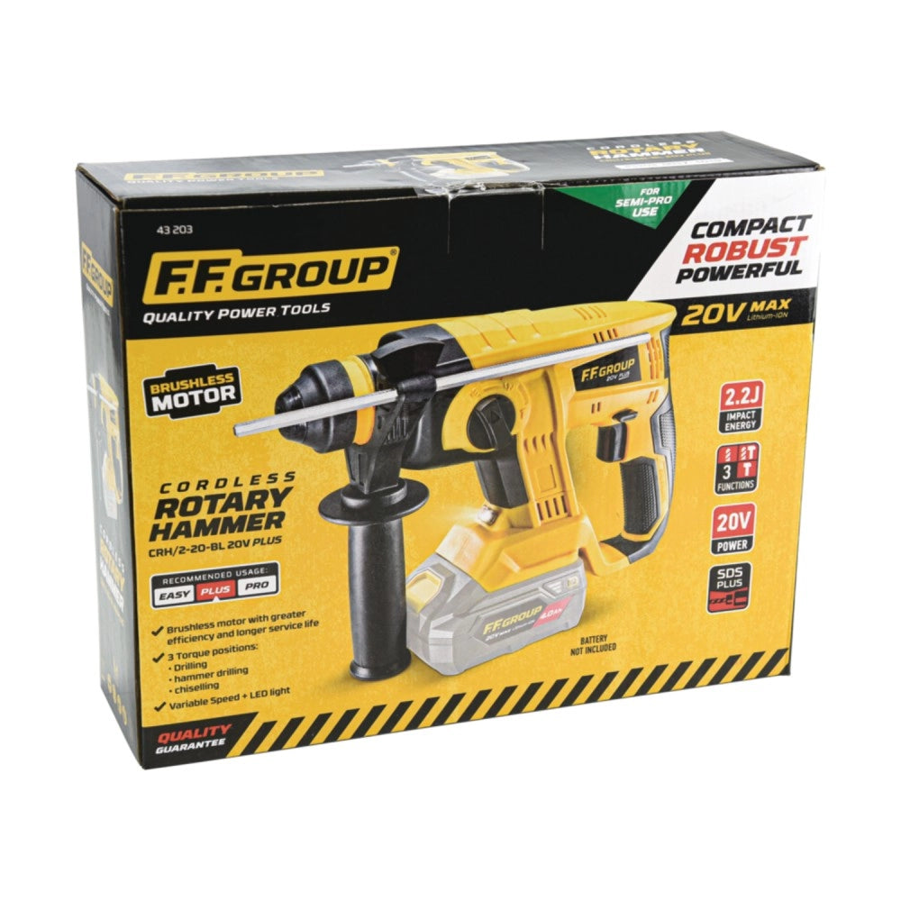 Ff group crh/2-20-bl 20v plus martello perforatore sds-plus a batteria - uso professionale