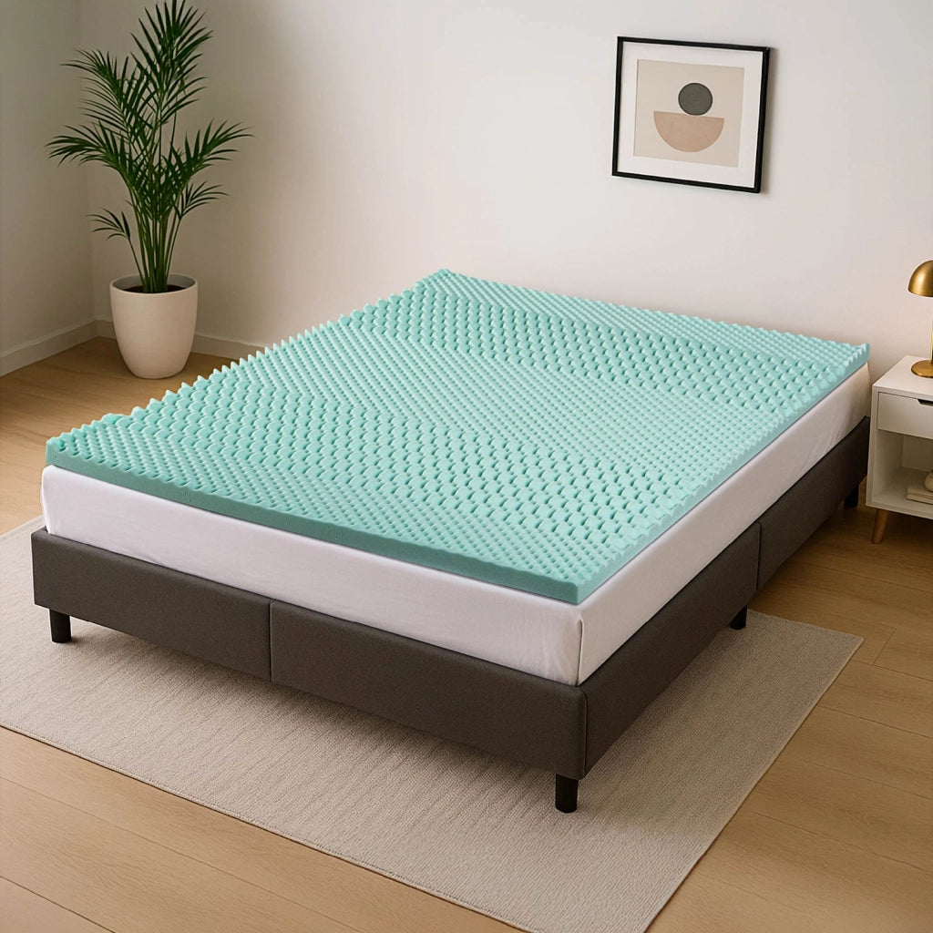 Topper Memory Foam 5 Zone 5 cm Effetto Rinfrescante Made in Italy Migliora Circolazione e Comfort del Sonno Correttore Materasso Coprimaterasso Alto Lastra Matrimoniale