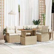 Set Divano da Giardino con cuscino 6 pcs beige e panna