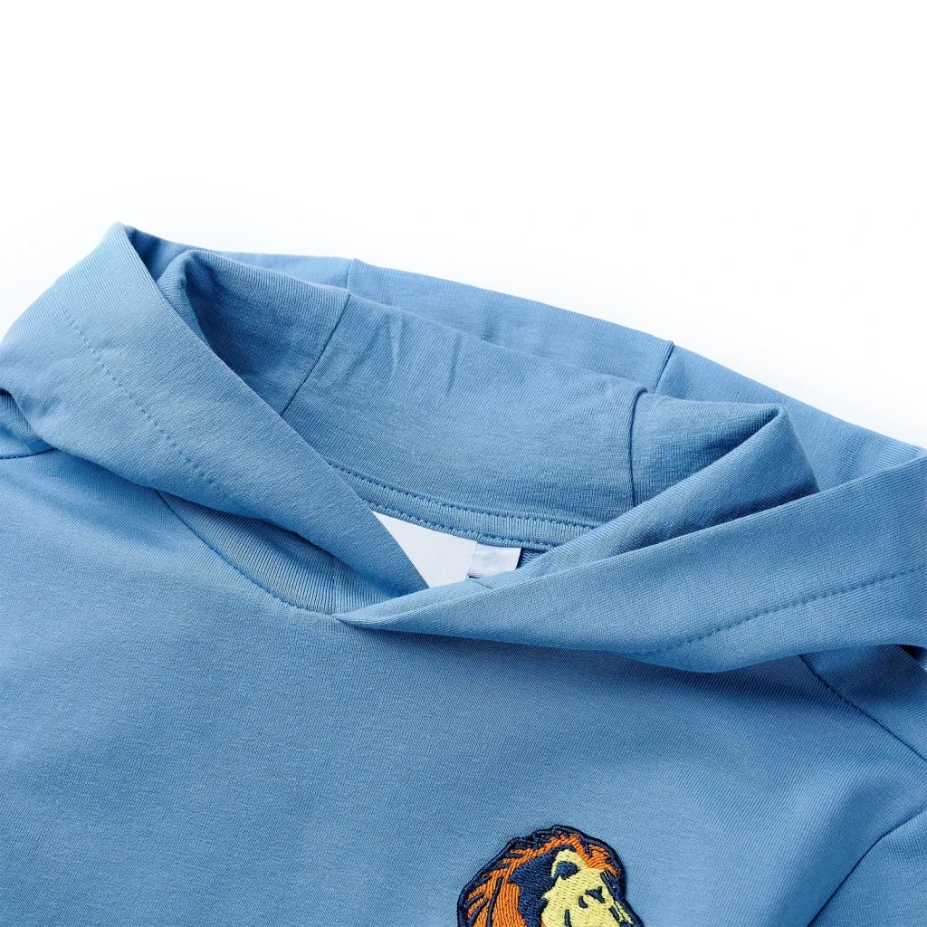 Felpa con Cappuccio per Bambini Blu e Giallo Tenue 104 12595
