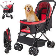 Carriolo per Cane Riportabile | Ripiegabile fino a 20 kg | Ideale per Piccoli Cani e Gatti