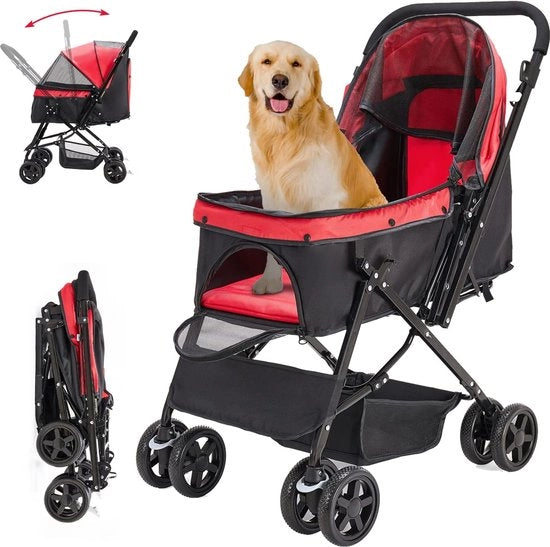 Carriolo per Cane Riportabile | Ripiegabile fino a 20 kg | Ideale per Piccoli Cani e Gatti