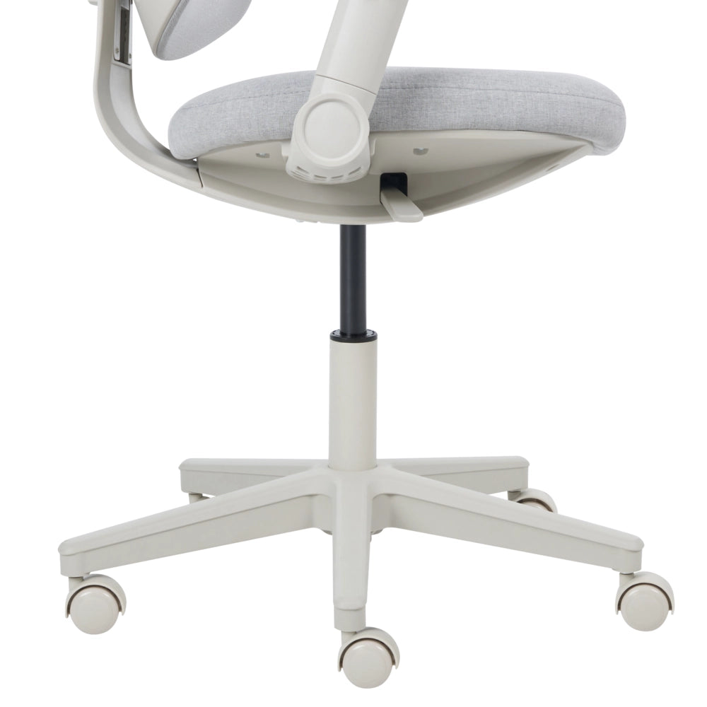 Sedia da ufficio in tessuto e rete bianco, schienale e braccioli regolabili, design moderno, per l'ufficio domestico