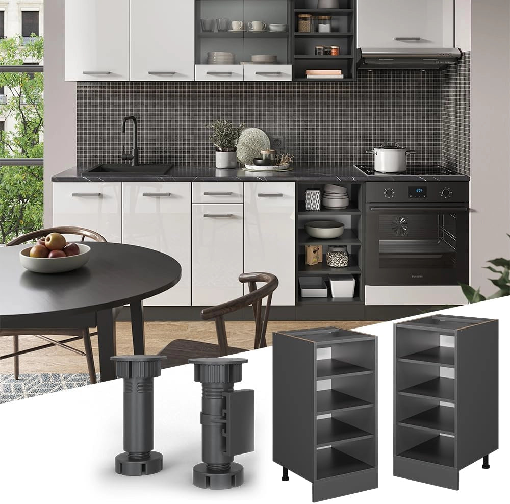 Scaffale da cucina R-Line, Antracite, 40 cm senza piano di lavoro, per la libera combinazione all'interno di sistemi cucina modulari