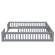 Letto per bambini 90×200 cm con sponde di sicurezza; senza materasso; in pino e MDF; grigio