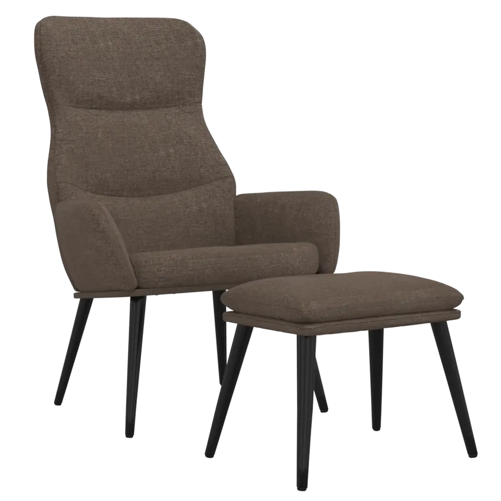 Poltrona Relax con Poggiapiedi Tortora in Tessuto cod mxl 5907