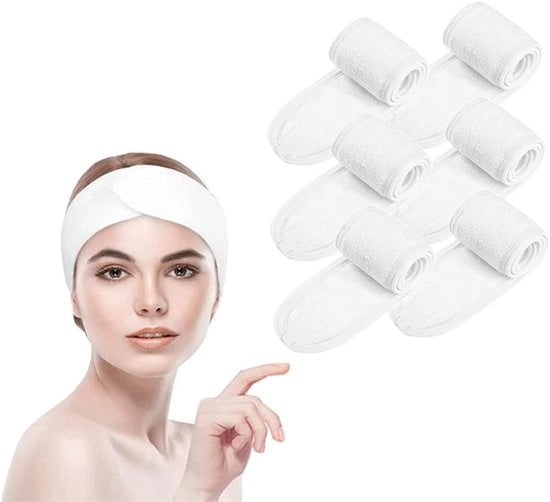 Fascia per capelli 6 pezzi - Fascia capelluta adattabile - Fascia morbida per capelli - Cura della pelle - Sport/Yoga - Assorbe l'umidità