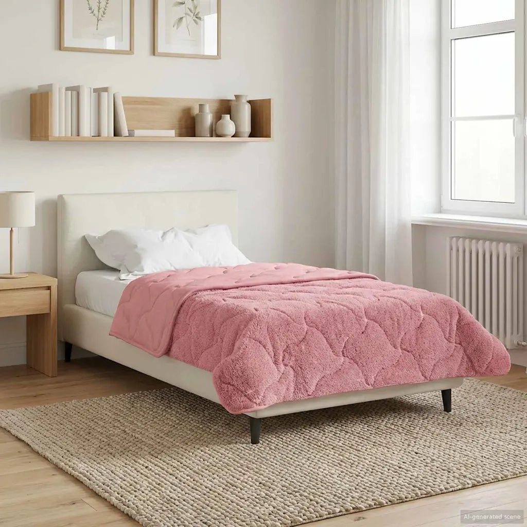 Duvet Invernale Rosa 155 x 200 cm Microfibra e Fleece Teddy 42026339