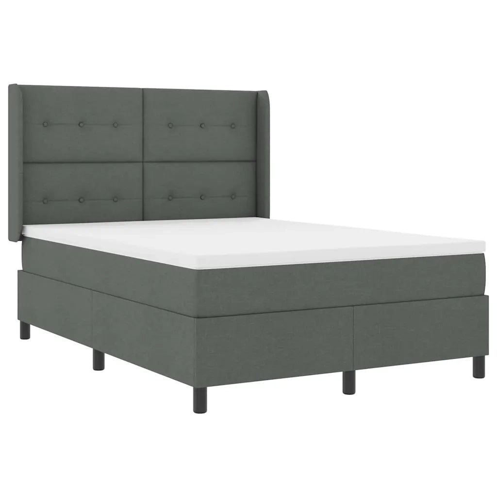 Letto a molle con materasso Grigio scuro 190 x 140 cm Tessuto 3341638