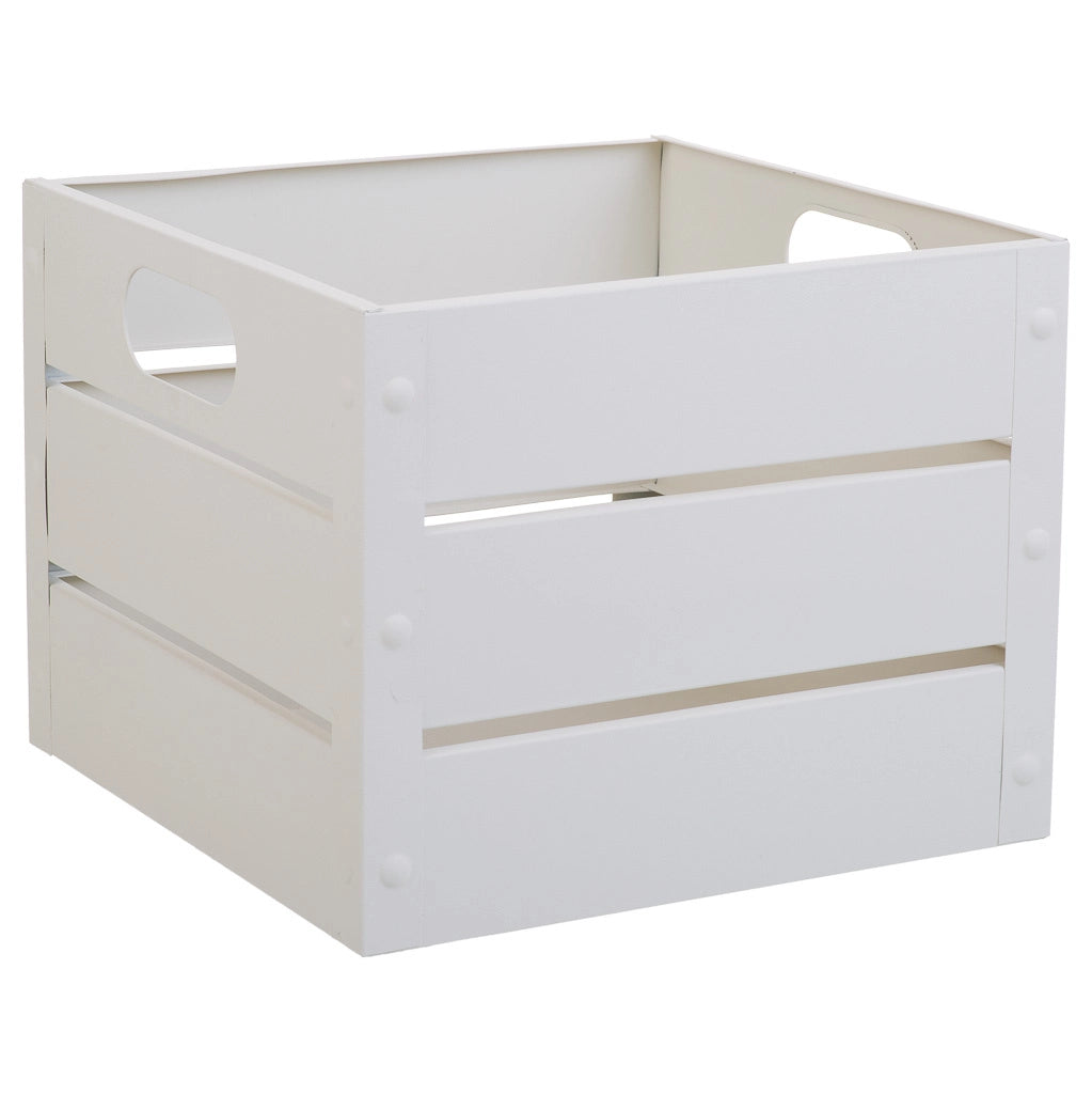 Cestino quadrato in metallo stampato bianco 26x26x20