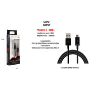 Trade Shop - Cavo Usb Simply Smartphone Samsung 5volt - 2000ma 1,00mt 5pin Maxtech F-s001 -