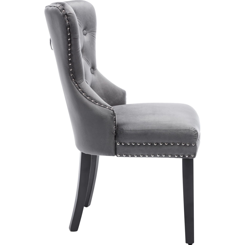 SEDIA da pranzo in velluto grigio 51x51x97 cm Set da 6 pezzi