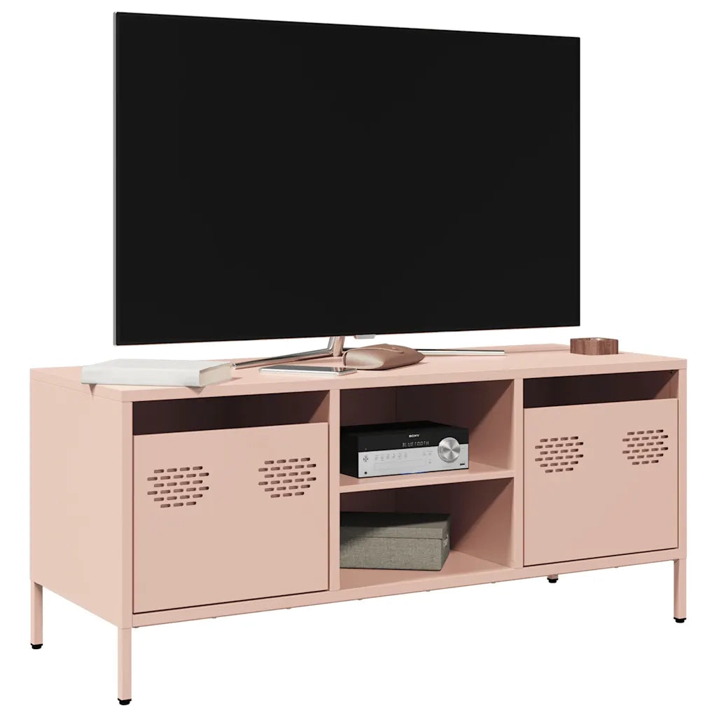 Mobile TV-Credenza per TV-Console TV Rosa 101,5x39x43,5 cm in Acciaio Laminato a Freddo 402599
