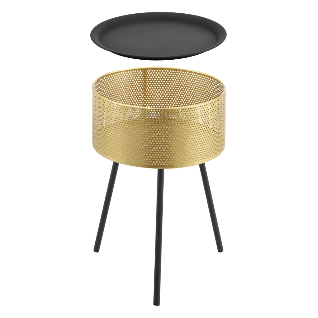 Tavolino Treppiede Gällivare 50 x 35 cm Oro/Nero [en.casa]