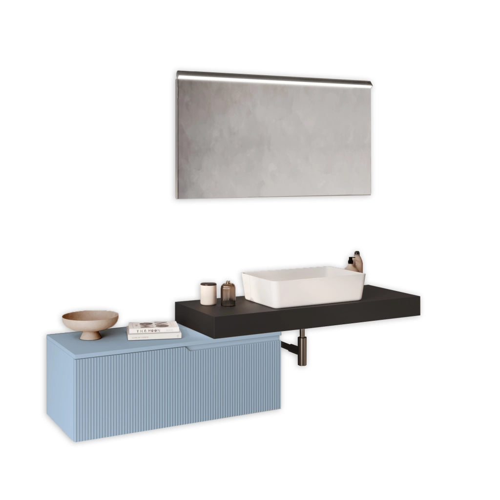 Composizione 4 pezzi VENERE antracite/azzurro tiffany
