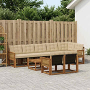 Set di divani da esterno 9 pz Naturale e Beige 3382053