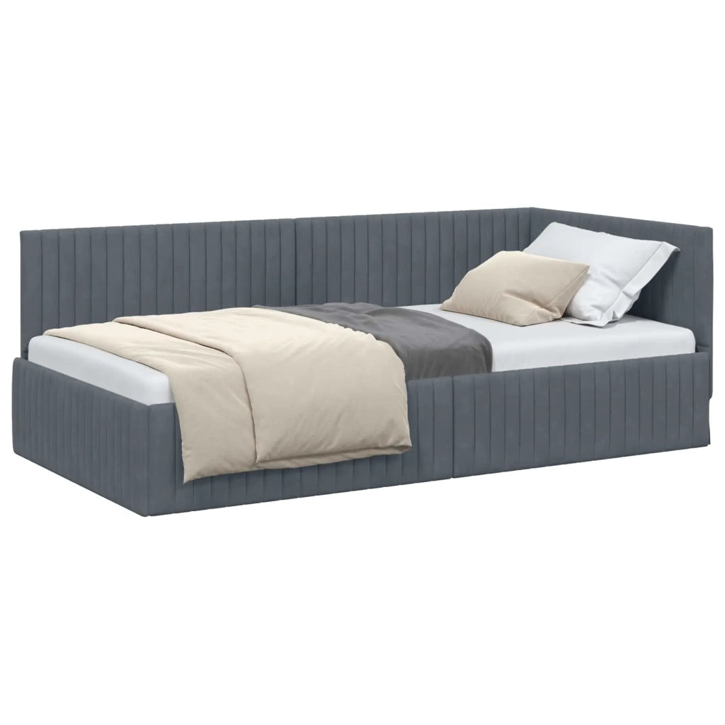 Cornice del letto ad angolo Grigio scuro 100 cm x 200 cm