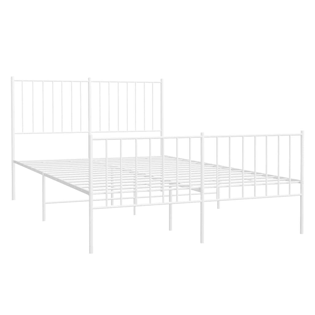 Giroletto con Testiera e Pediera Metallo Bianco 120x190 cmcod mxl 105705