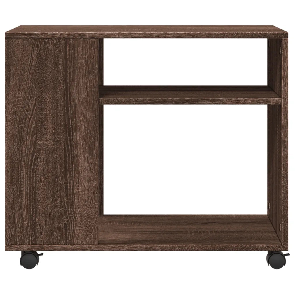 Tavolino con Ruote Rovere Marrone 70x35x60 cm in Truciolato 853152