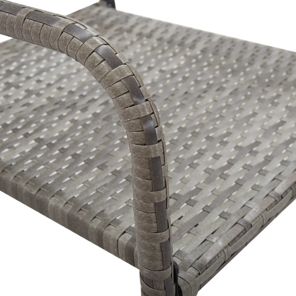 Set da Pranzo per Giardino 3 pz in Polyrattan Antracite Grigio cod mxl 36436