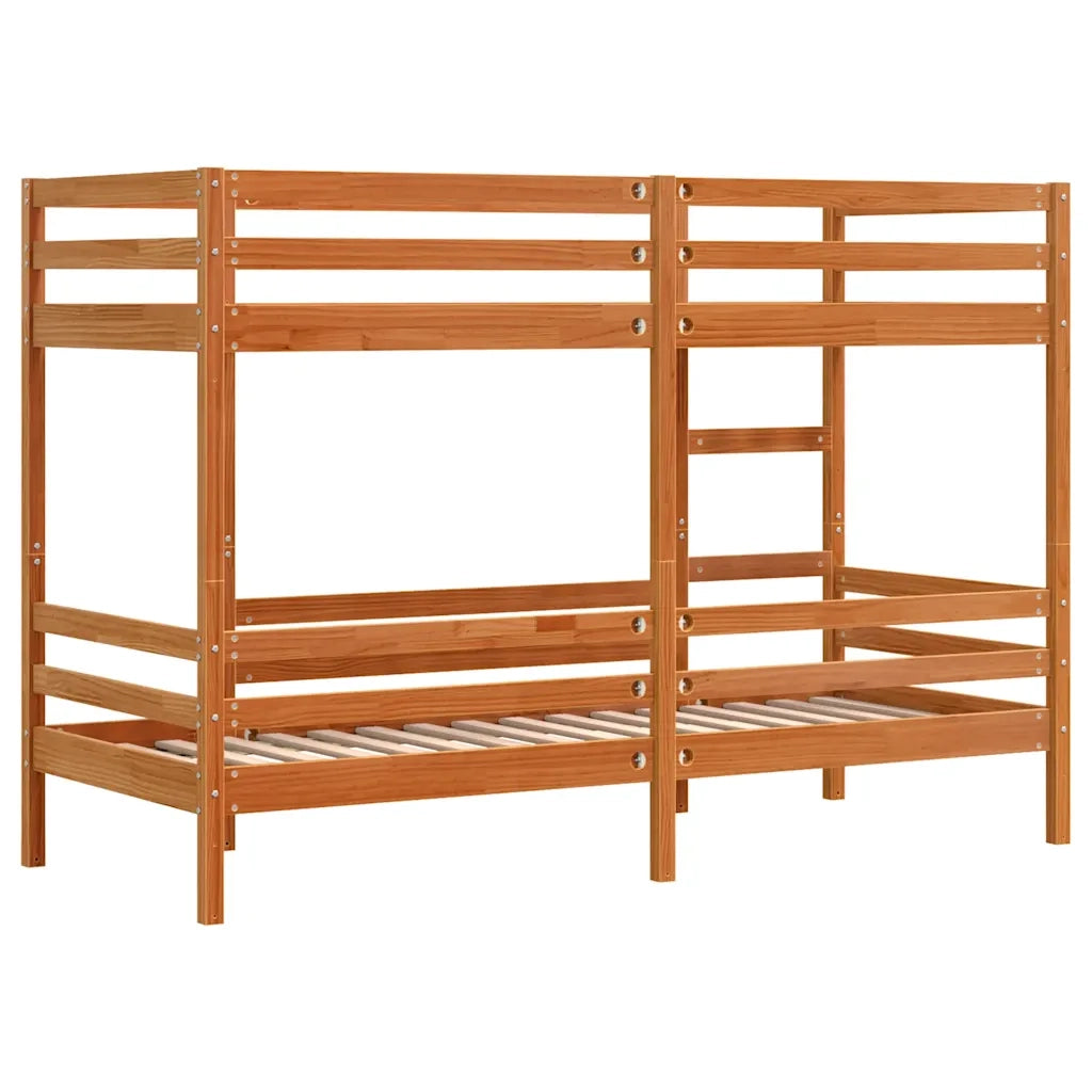 vidaXL Letto a Castello Marrone Cera 90x190 cm in Legno di Pino