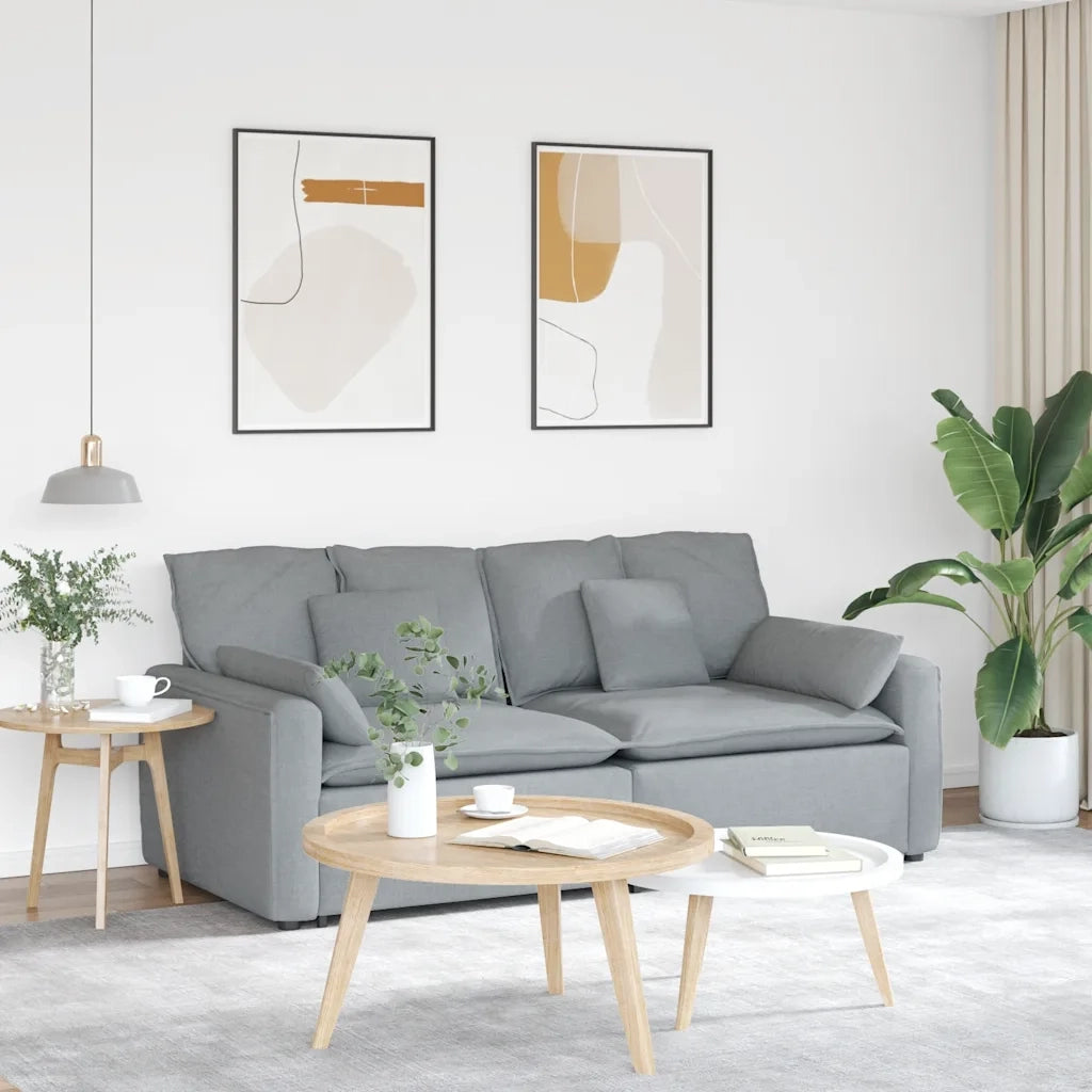 Divano Modulare con Cuscini Grigio Chiaro CFW7277662