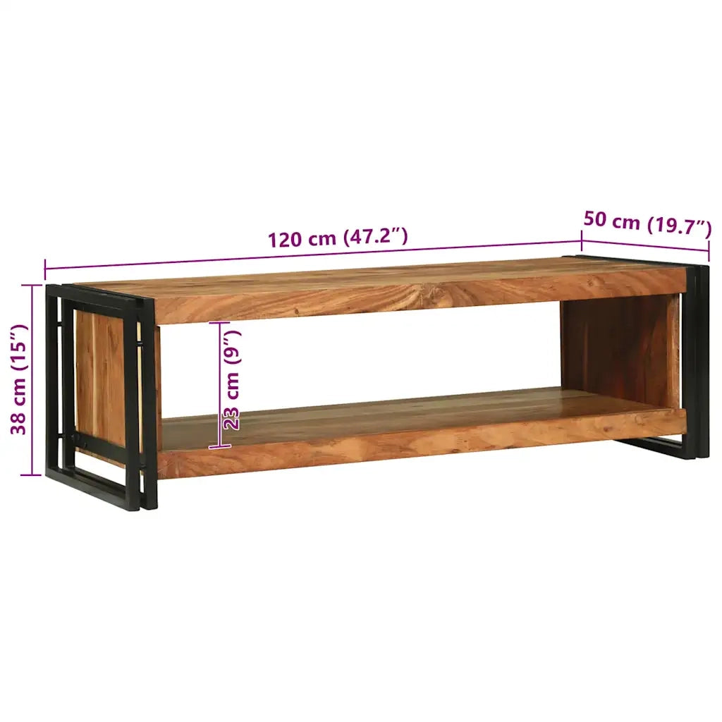 Tavolino da salotto 120 x 50 x 38 cm Legno di Acacia Massello 4104713