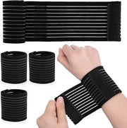 Set di fasciadi compressione elastici a 4 pezzi - Supporto ad ammortizzazione in poliester per attività sportive e tennis per uomini e donne