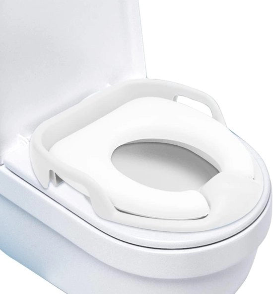 Pannello per bambini, universale, pannello per bambini, allenatore di toilet, addestramento al bagno, sedie con cuscini morbidi, maniglie di sicurezza, per bambini dai 1 ai 7 anni (bianco)