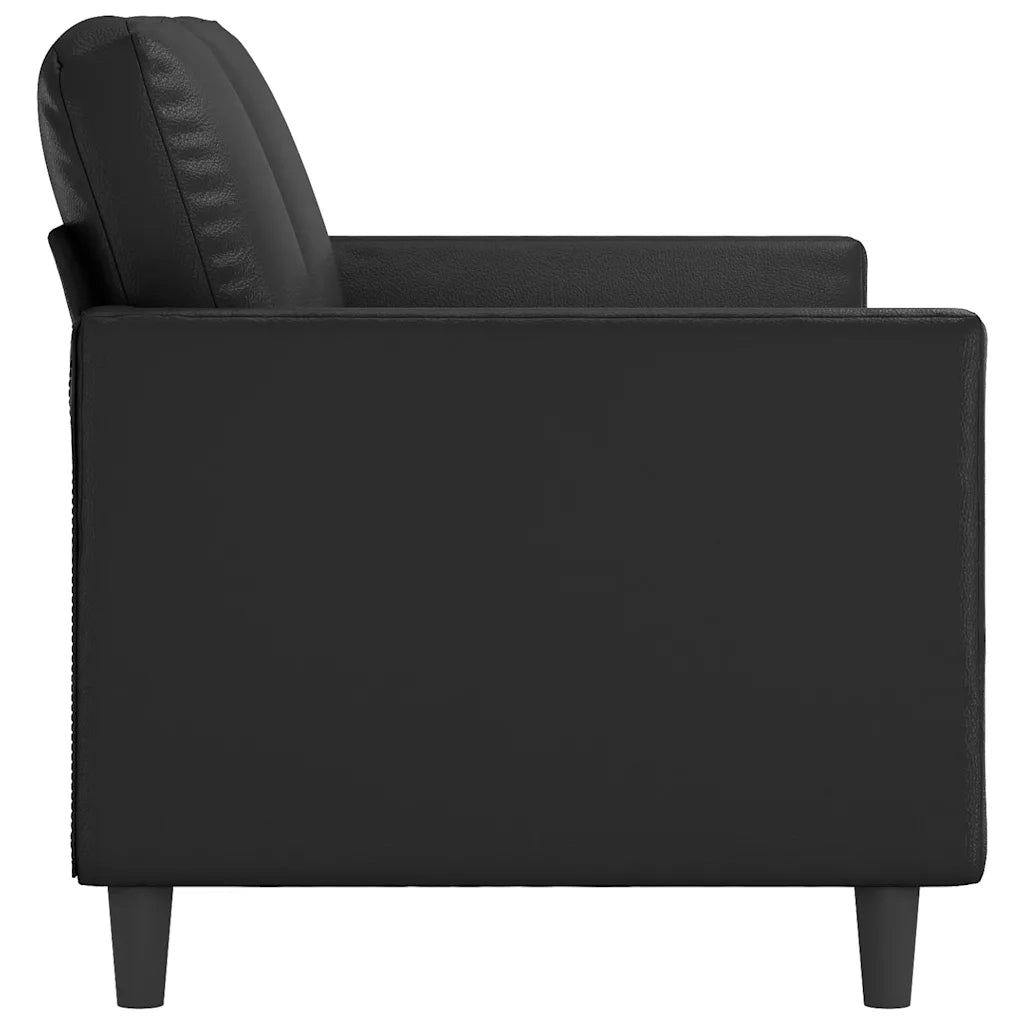 Divano a 2 Posti Nero 140 cm in Similpelle 359333
