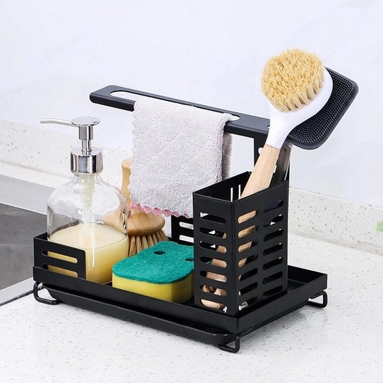 Organizzatore per la Spazzatura della Cucina con Filtro e Cassetto di Stoccaggio - Supporto per la Ghiacciaia - Organizzatore Cucina Pratico con Spazio per le Spazzole per i Piatti