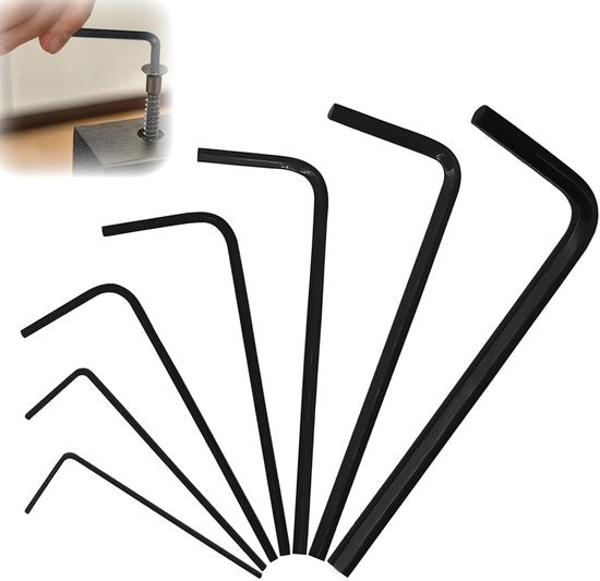 Set di 7 Chiavi a Ingredine - Mini Chiave a Tornio - Acciaio di Carbonio di Alta Qualità - 0.7-3 mm - Adatto per il Manutenzione della Bicicletta - Nero