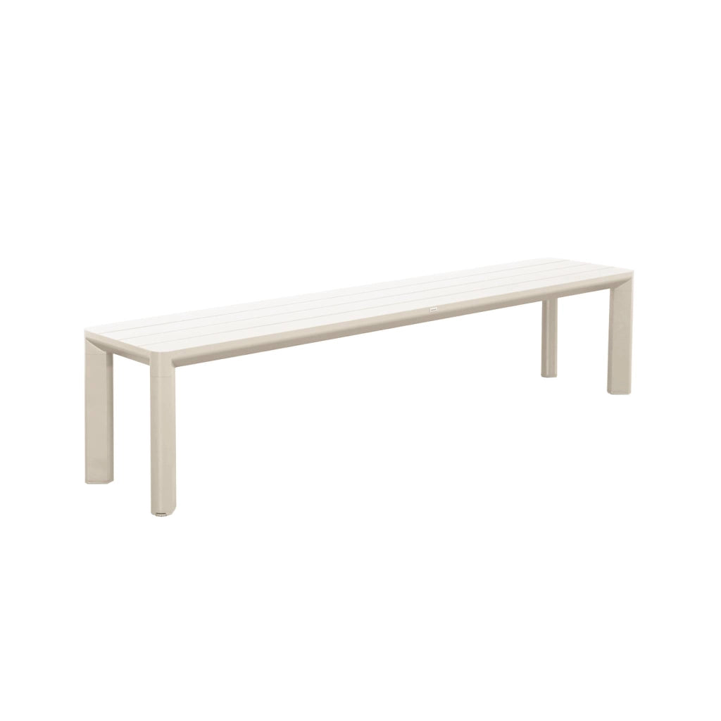 Set tavolo da giardino in alluminio con 1 panchina e 4 sedie, beige