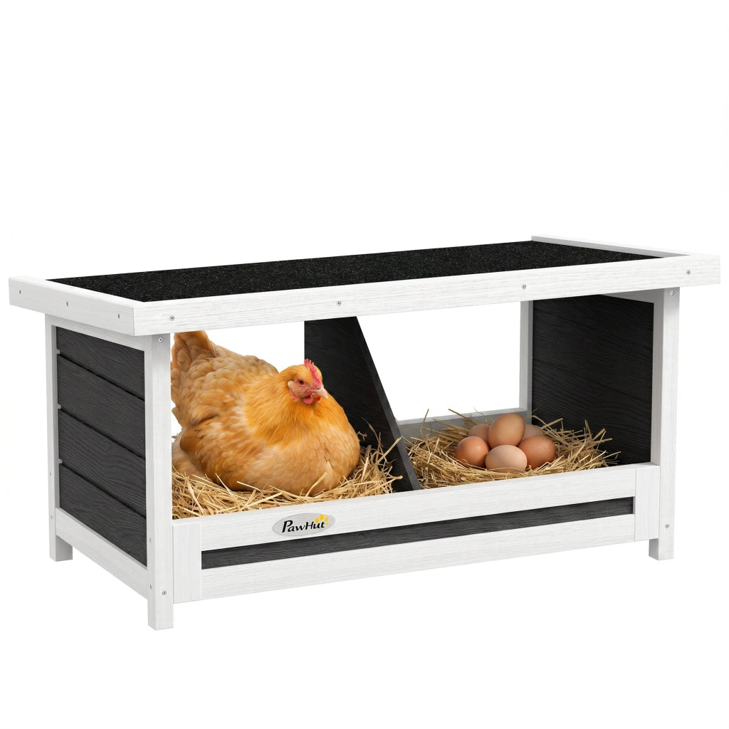 Casetta per Galline in Legno ¨C zephmum ¨C 2 Nidi, 2 Scomparti, Tetto Grigio