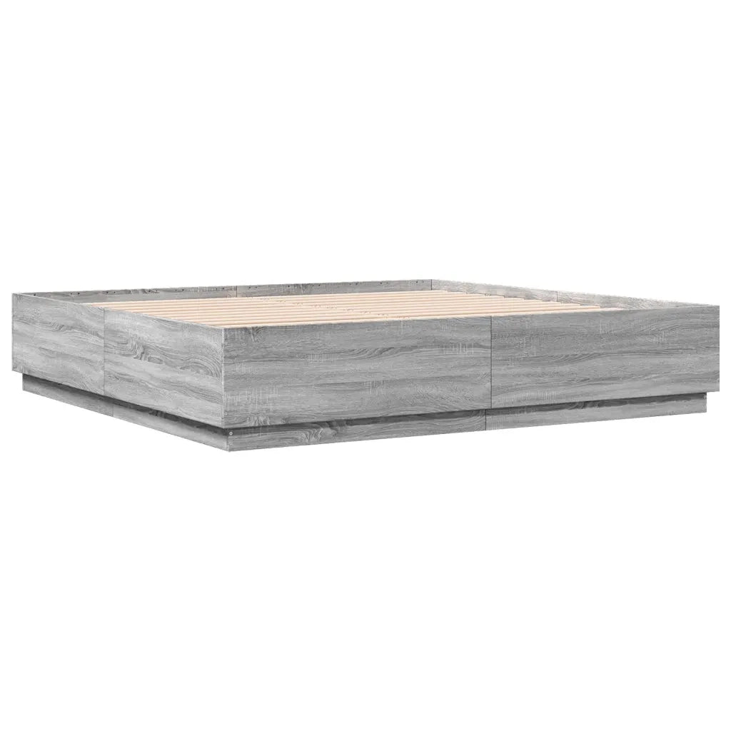 Giroletto Luci LED Grigio Sonoma 200x200 cm Legno Multistrato 3209588