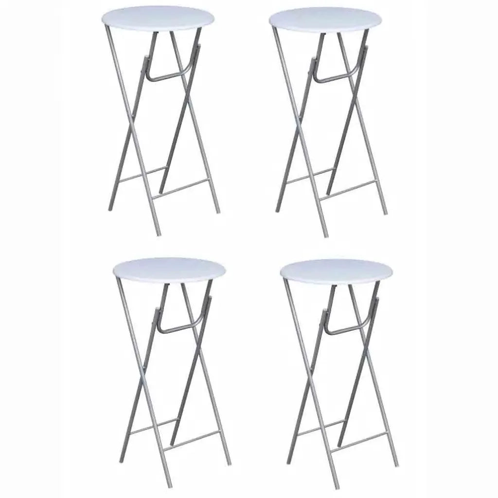 Tavoli da Bar Set 4 pz con Ripiano in MDF Bianco  cod mxl 74029
