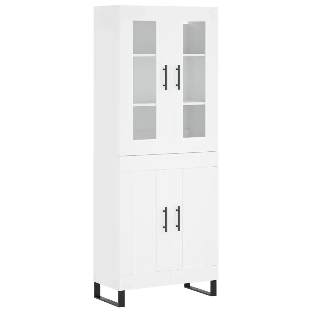 Credenza | Madia | Buffet da pranzo | Armadio da pranzo Bianca 69,5x34x180 cm in Legno Multistrato
